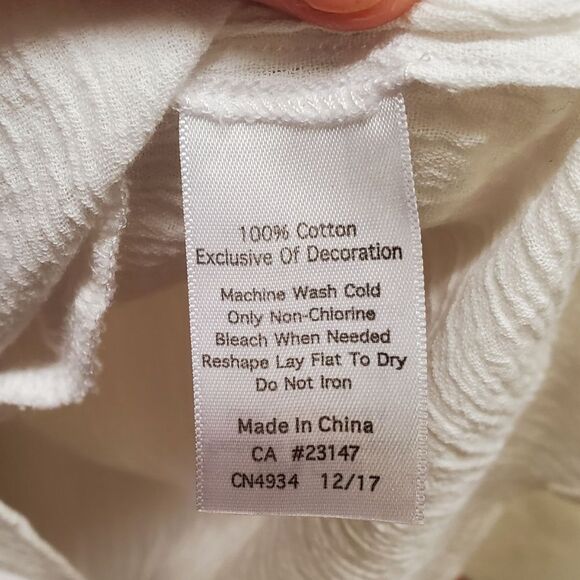 Talbots 100% Cotton White Eyelet Off Shoulder Gauze Summer Dress in Size M - Picture 4 of 10